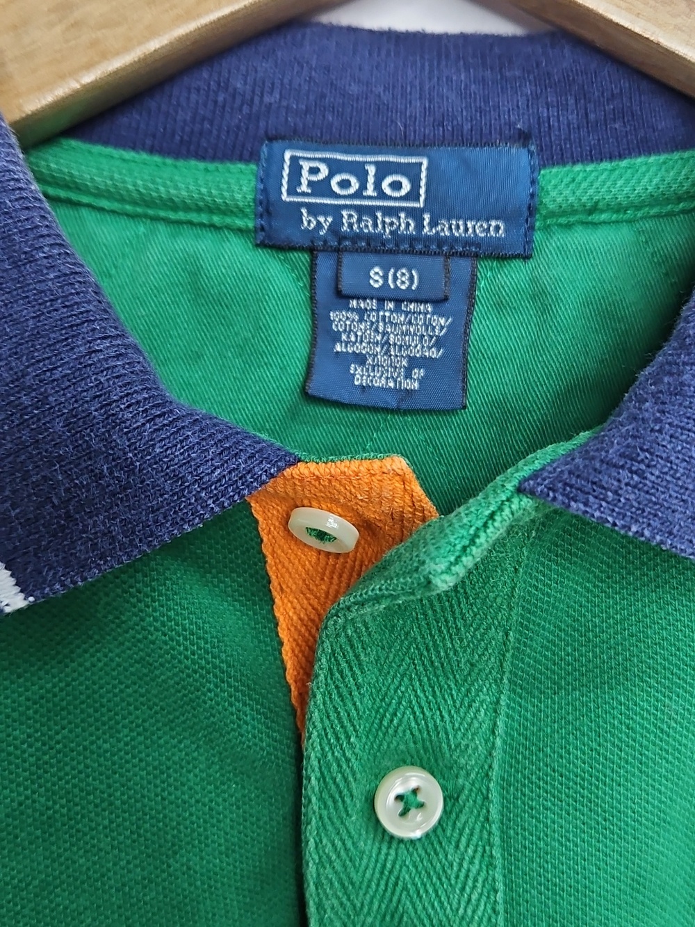 Polo Ralph Lauren Green Polo Colorblock Bleeker Crest Shirt Sz Small 8 - Picture 3 of 6